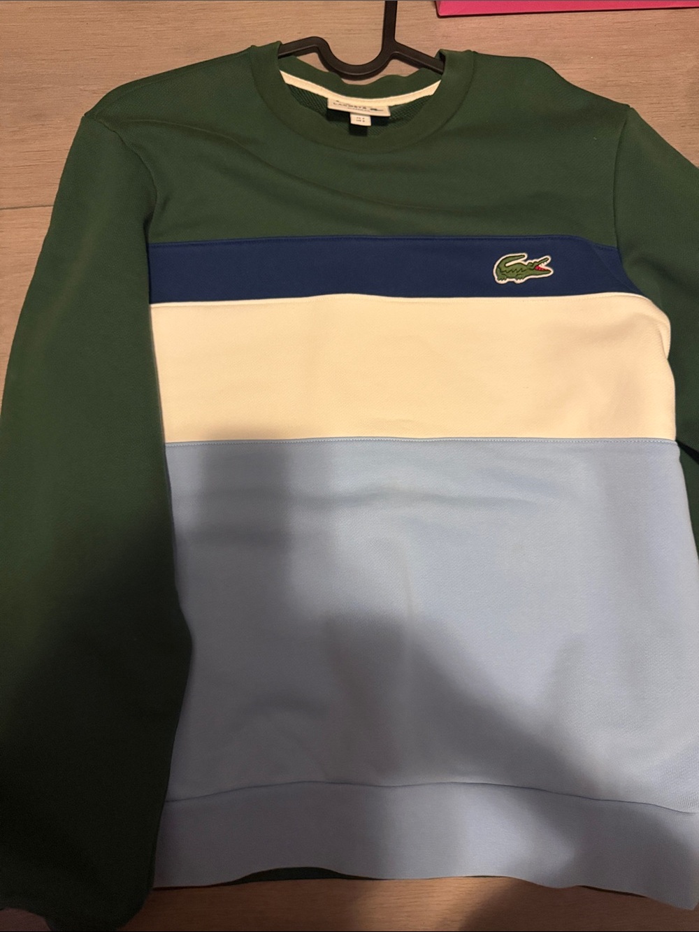 Lacoste Men's Colorblock Crewneck Sweater - Green, Navy, White, Light Blue